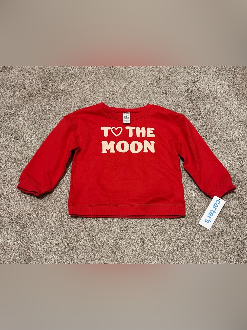 Carter's Red 'To The Moon' Crewneck Sweatshirt